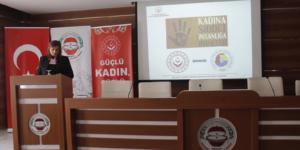 KADINA YÖNELİK ŞİDDETLE MÜCADELE EĞİTİM SEMİNERİ VERİLDİ