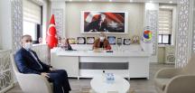 BAŞKAN KIRLANGIÇ ÖMER COŞKUNU AĞIRLADI