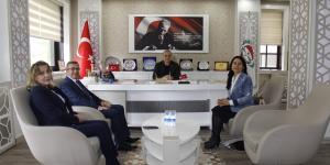 AMASYA DEFTERDARI İŞÇİ, GELİR MÜDÜRÜ TOKUL VE VERGİ DAİRESİ MÜDÜRÜ BAYINDIR'DAN ATSO BAŞKANI KIRLANGIÇ'A ZİYARET