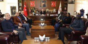 ATSO BAŞKANI KIRLANGIÇ, DAKAR ESKİ BÜYÜKELÇİSİ KAVAS VE SENEGALLİ HEYETTEN BELEDİYE BAŞKANI SEVİNDİ'YE ZİYARET