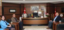 AMASYA TSO BAŞKANI MURAT KIRLANGIÇ'TAN AMASYA ÜNİVERSİTESİ REKTÖRÜ PROF. DR. AHMET HAKKI TURABİ'YE ZİYARET