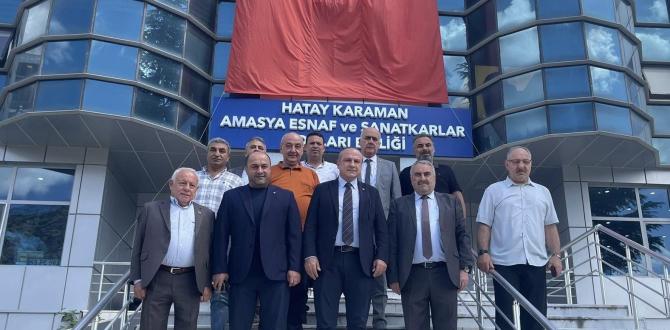 AMASYA TSO HEYETİNDEN AMASYA ESOB BAŞKANI İSA KÖSE'YE HAYIRLI OLSUN ZİYARETİ