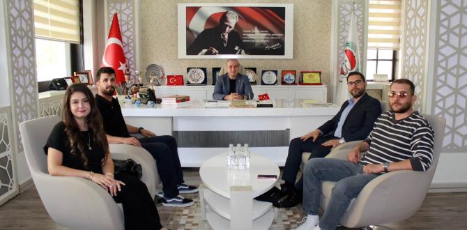 İNŞAAT MÜHENDİSLERİ ODASI AMASYA TEMSİLCİSİ SAKARYA VE YÖNETİM KURULU ÜYELERİNDEN BAŞKAN KIRLANGIÇ'A ZİYARET