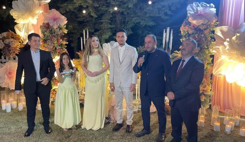 ATSO BAŞKANI NUREDDİN GÜÇYETMEZ, TAŞOVA ESNAF VE SANATKARLAR ODASI BAŞKANI MAHMUT TEMİZ'İN OĞLUNUN NİŞAN MERASİMİNE KATILDI